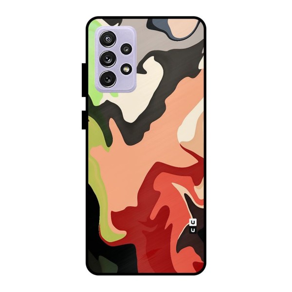 Geometric Abstract Acrylic Oil Pattern Art Metal Back Case for Galaxy A72