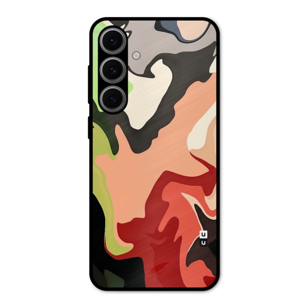 Geometric Abstract Acrylic Oil Pattern Art Metal Back Case for Galaxy S24 FE