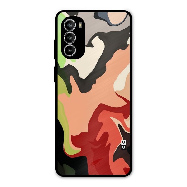 Geometric Abstract Acrylic Oil Pattern Art Metal Back Case for Moto G52