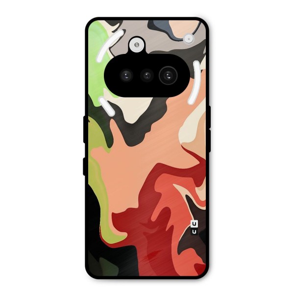 Geometric Abstract Acrylic Oil Pattern Art Metal Back Case for Nothing Phone 3a