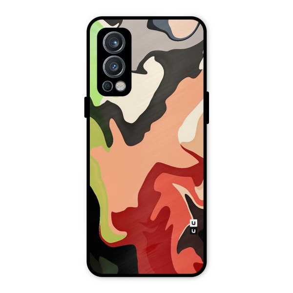Geometric Abstract Acrylic Oil Pattern Art Metal Back Case for OnePlus Nord 2 5G
