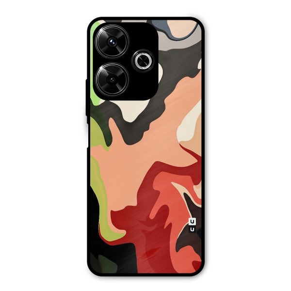 Geometric Abstract Acrylic Oil Pattern Art Metal Back Case for Poco M6 Plus
