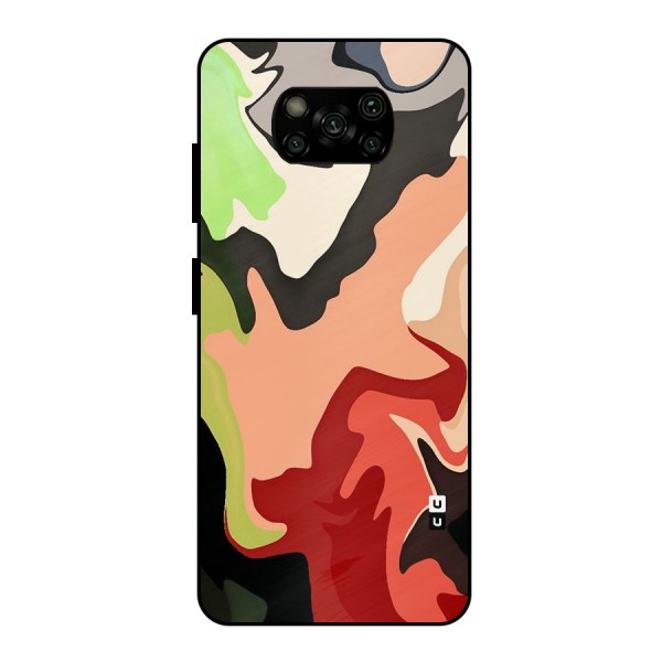 Geometric Abstract Acrylic Oil Pattern Art Metal Back Case for Poco X3