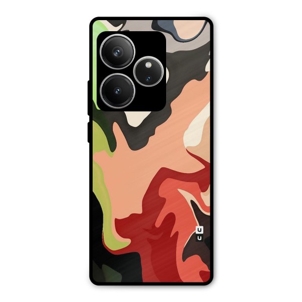 Geometric Abstract Acrylic Oil Pattern Art Metal Back Case for Realme GT 6