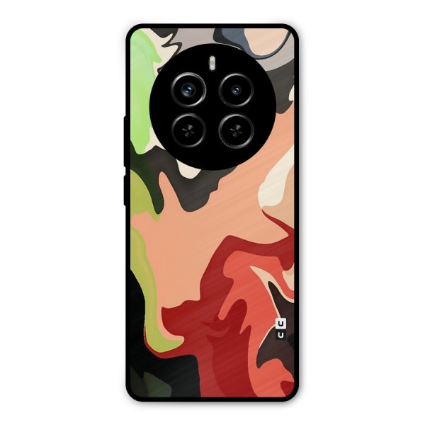 Geometric Abstract Acrylic Oil Pattern Art Metal Back Case for Realme P1 Pro
