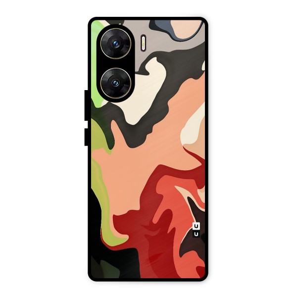 Geometric Abstract Acrylic Oil Pattern Art Metal Back Case for Vivo V29e