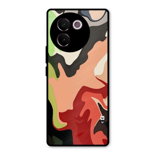 Geometric Abstract Acrylic Oil Pattern Art Metal Back Case for Vivo V30e