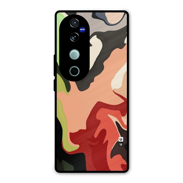 Geometric Abstract Acrylic Oil Pattern Art Metal Back Case for Vivo V40