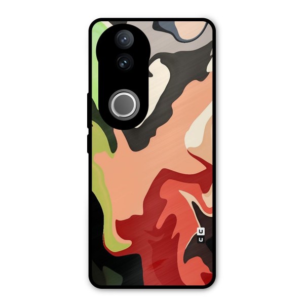 Geometric Abstract Acrylic Oil Pattern Art Metal Back Case for Vivo V50e