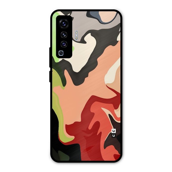 Geometric Abstract Acrylic Oil Pattern Art Metal Back Case for Vivo X50