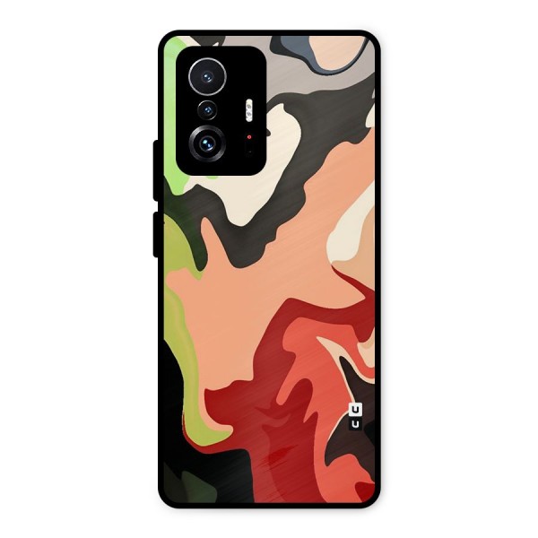 Geometric Abstract Acrylic Oil Pattern Art Metal Back Case for Xiaomi 11T Pro