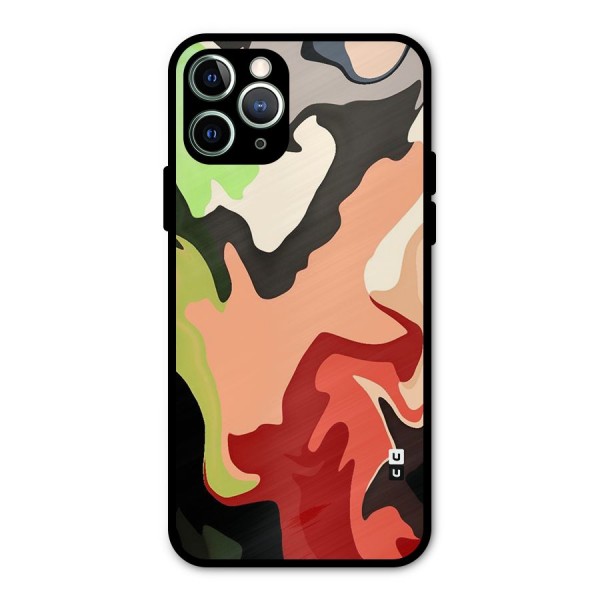 Geometric Abstract Acrylic Oil Pattern Art Metal Back Case for iPhone 11 Pro Max