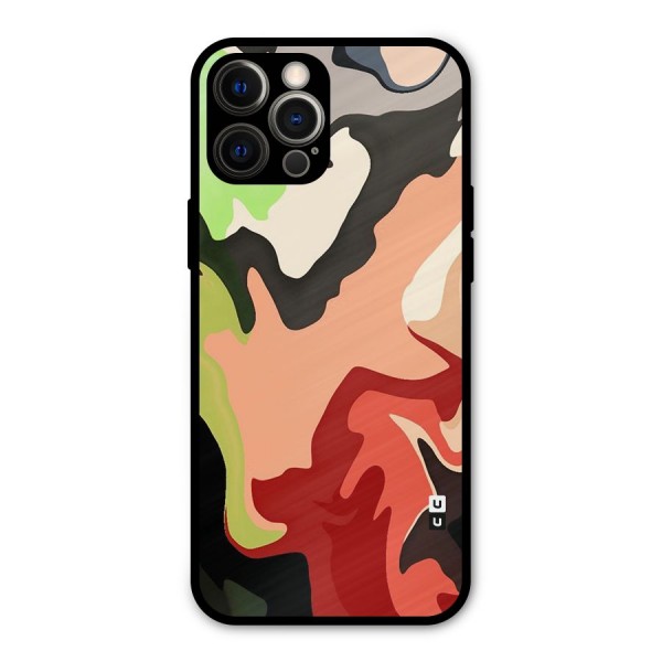 Geometric Abstract Acrylic Oil Pattern Art Metal Back Case for iPhone 12 Pro Max