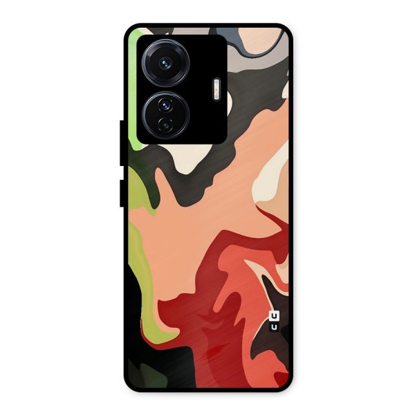 Geometric Abstract Acrylic Oil Pattern Art Metal Back Case for iQOO Z6