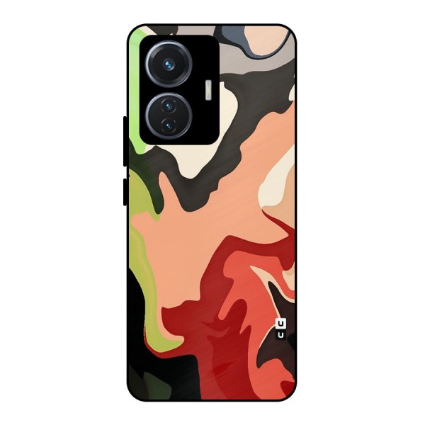 Geometric Abstract Acrylic Oil Pattern Art Metal Back Case for iQOO Z6 44W