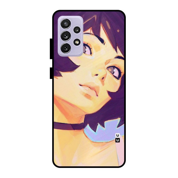 Girl Face Art Metal Back Case for Galaxy A72