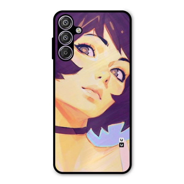 Girl Face Art Metal Back Case for Galaxy F15