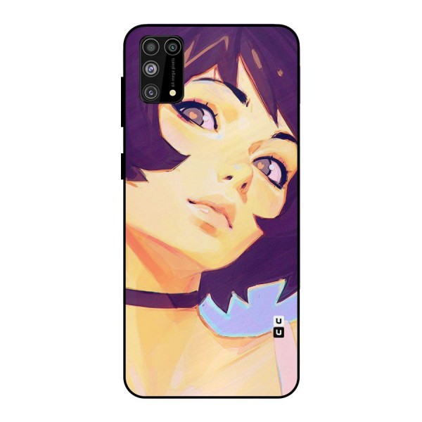 Girl Face Art Metal Back Case for Galaxy F41