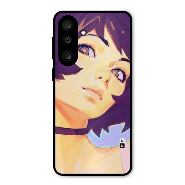 Girl Face Art Metal Back Case for Galaxy M56