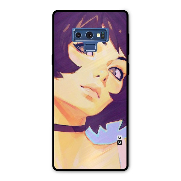 Girl Face Art Metal Back Case for Galaxy Note 9