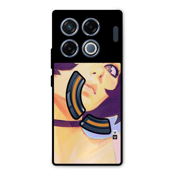 Girl Face Art Metal Back Case for Infinix GT 20 Pro