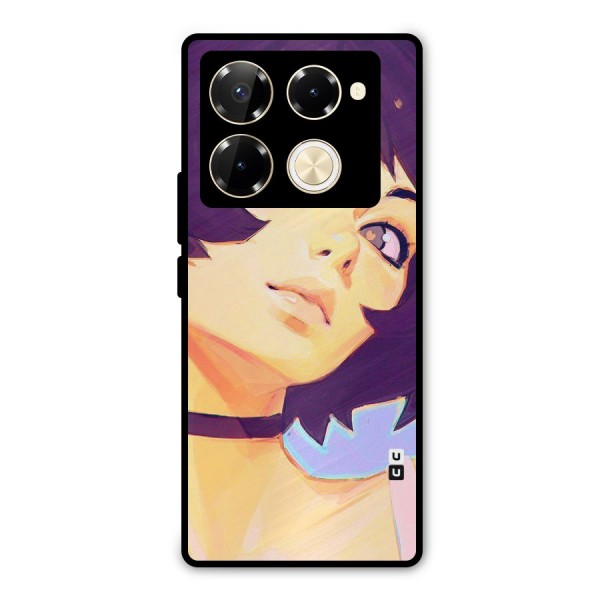 Girl Face Art Metal Back Case for Infinix Note 40 Pro Plus