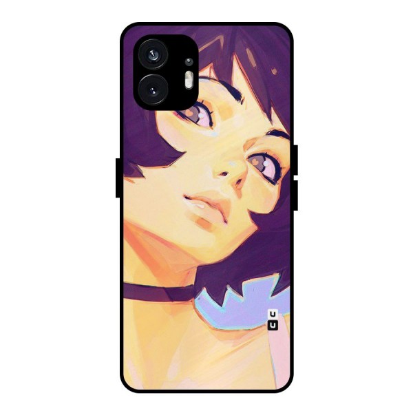 Girl Face Art Metal Back Case for Nothing Phone 2