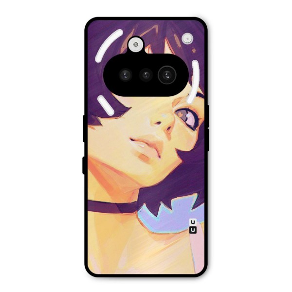 Girl Face Art Metal Back Case for Nothing Phone 3a