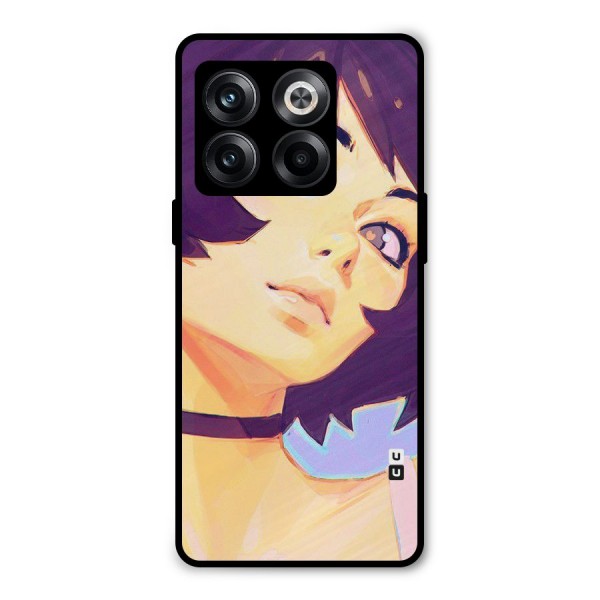 Girl Face Art Metal Back Case for OnePlus 10T
