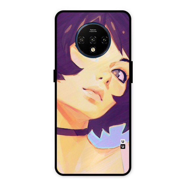 Girl Face Art Metal Back Case for OnePlus 7T