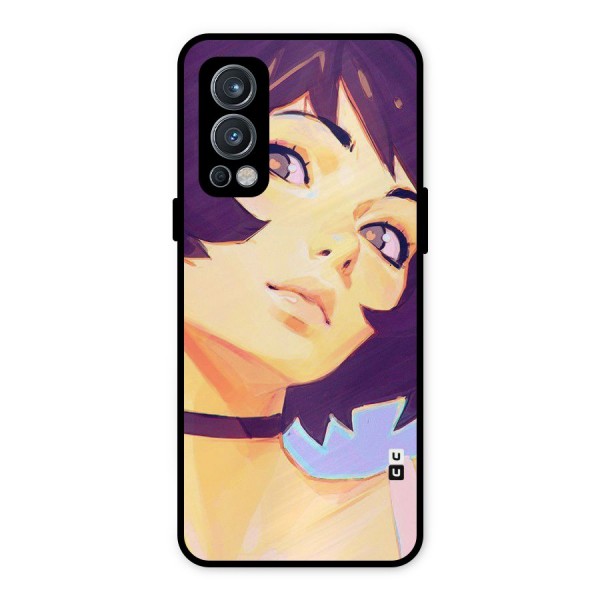 Girl Face Art Metal Back Case for OnePlus Nord 2 5G