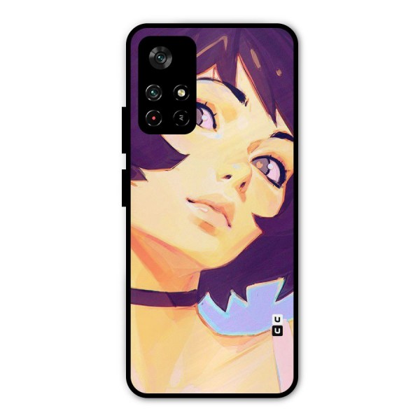 Girl Face Art Metal Back Case for Poco M4 Pro 5G