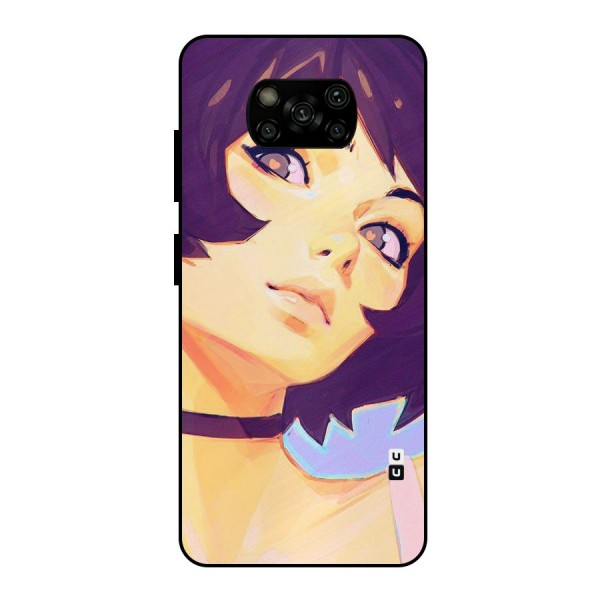 Girl Face Art Metal Back Case for Poco X3