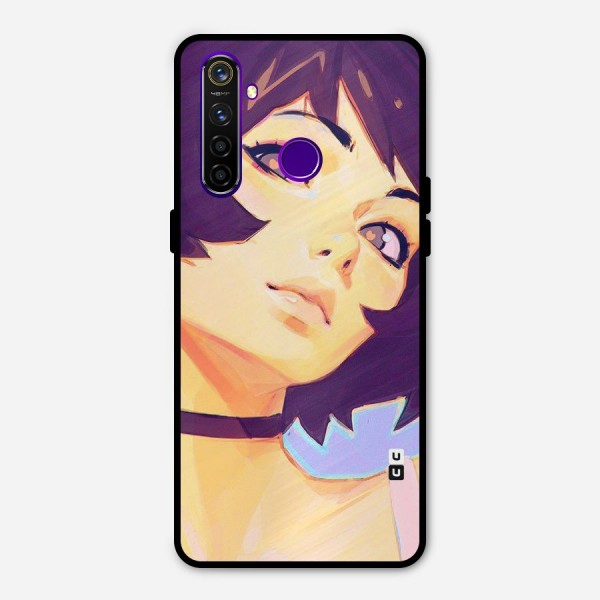 Girl Face Art Metal Back Case for Realme 5 Pro