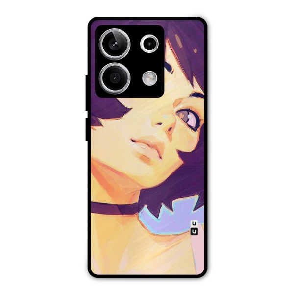 Girl Face Art Metal Back Case for Redmi Note 13 5G
