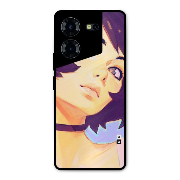 Girl Face Art Metal Back Case for Tecno Pova 5 Pro 5G