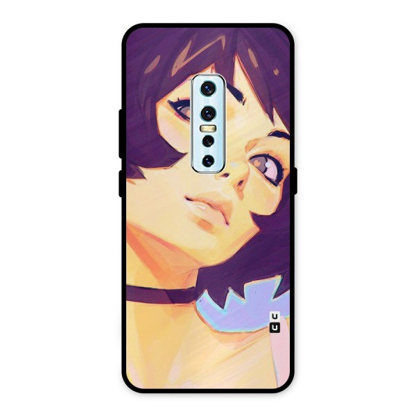 Girl Face Art Metal Back Case for Vivo V17 Pro