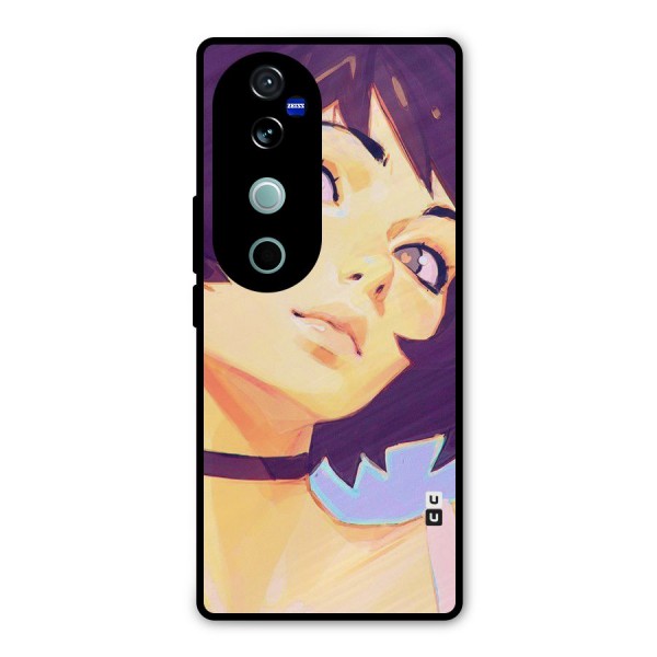 Girl Face Art Metal Back Case for Vivo V40