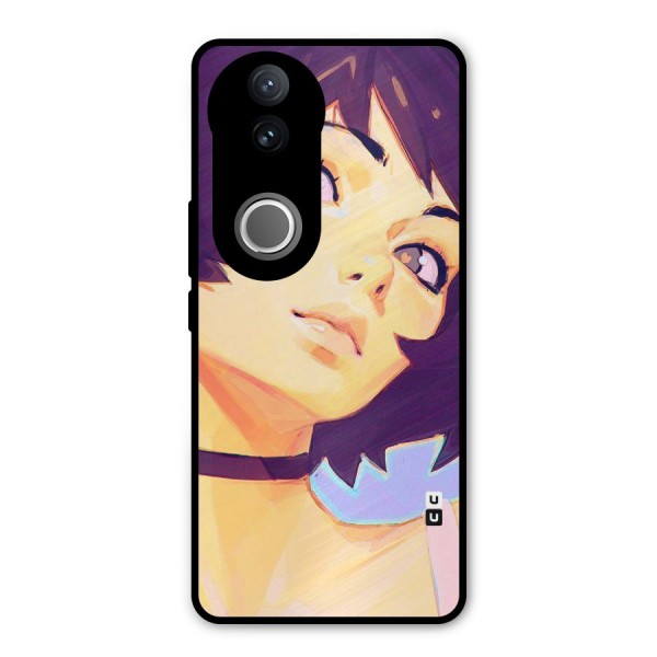 Girl Face Art Metal Back Case for Vivo V50e