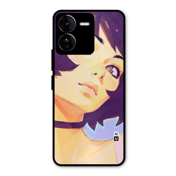 Girl Face Art Metal Back Case for iQOO Z9