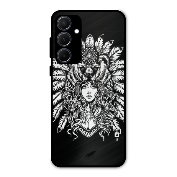 Girl Pattern Art Metal Back Case for Galaxy A35