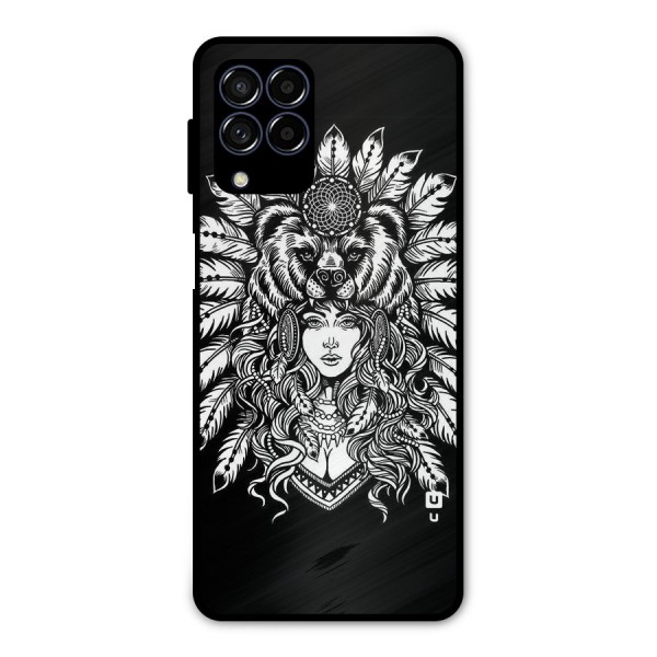 Girl Pattern Art Metal Back Case for Galaxy M53 5G