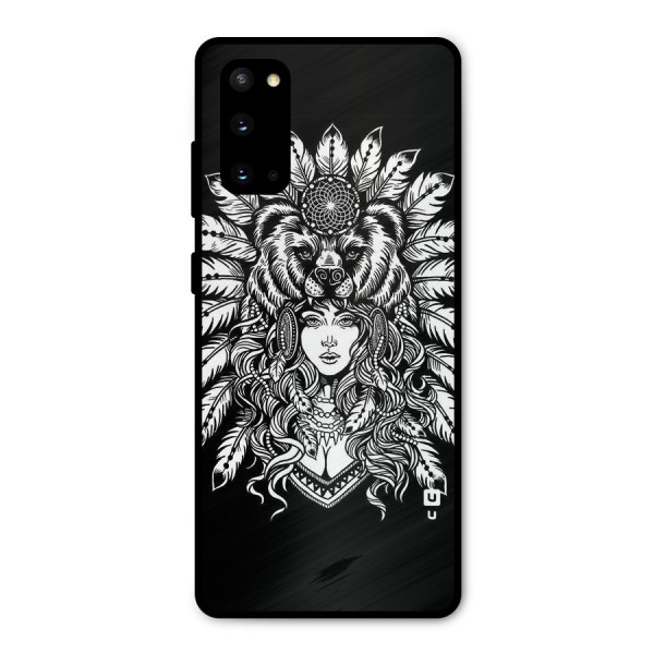 Girl Pattern Art Metal Back Case for Galaxy S20