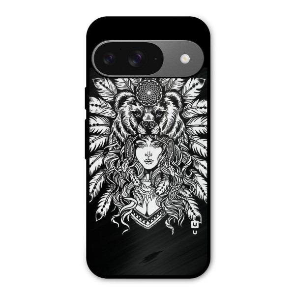 Girl Pattern Art Metal Back Case for Google Pixel 9