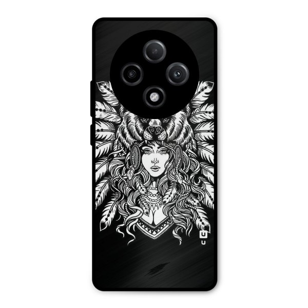 Girl Pattern Art Metal Back Case for Oppo F27 Pro Plus