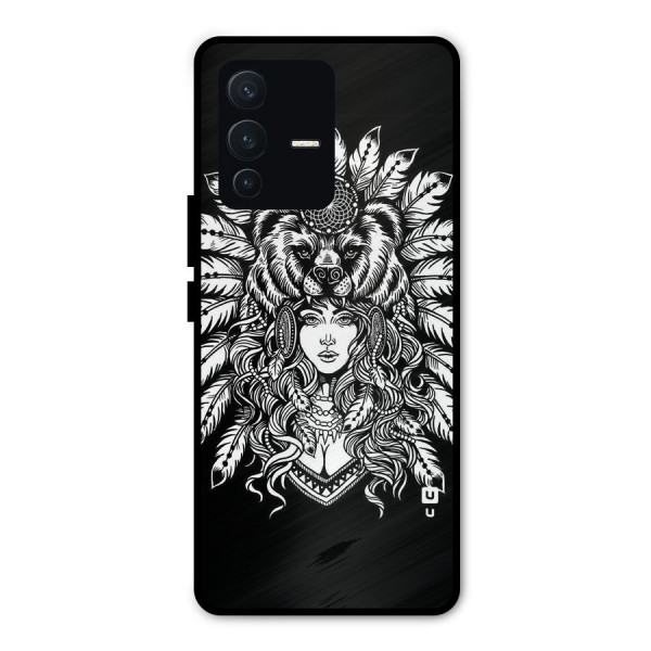 Girl Pattern Art Metal Back Case for Vivo V23 Pro