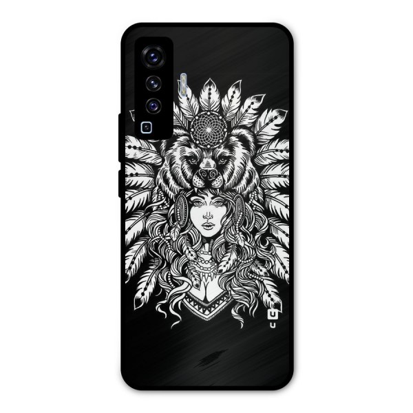 Girl Pattern Art Metal Back Case for Vivo X50
