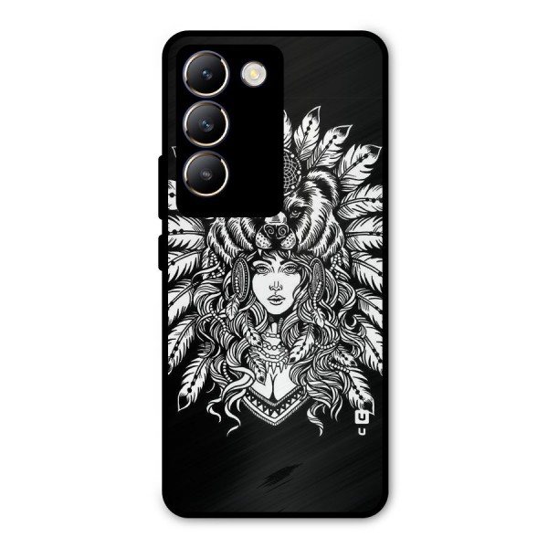 Girl Pattern Art Metal Back Case for Vivo Y200e