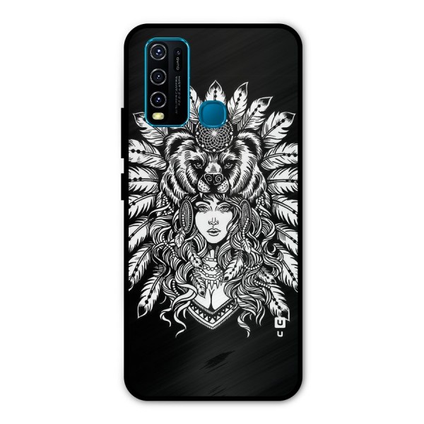 Girl Pattern Art Metal Back Case for Vivo Y30