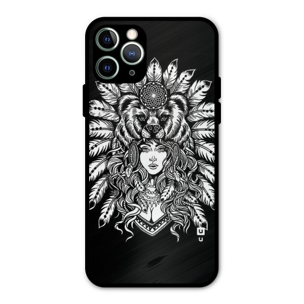 Girl Pattern Art Metal Back Case for iPhone 11 Pro Max